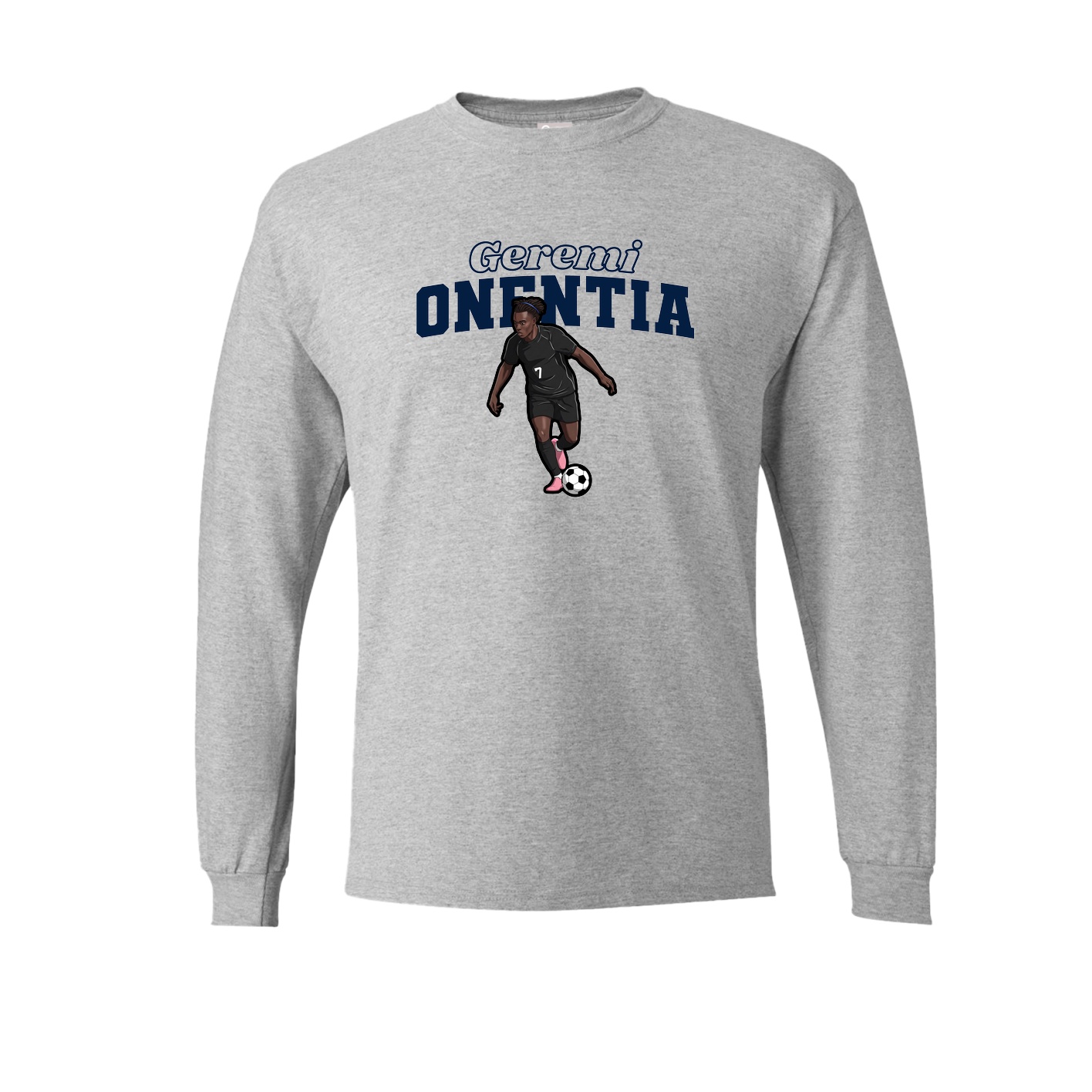 Long Sleeve Tee — Name Arch in Grey
