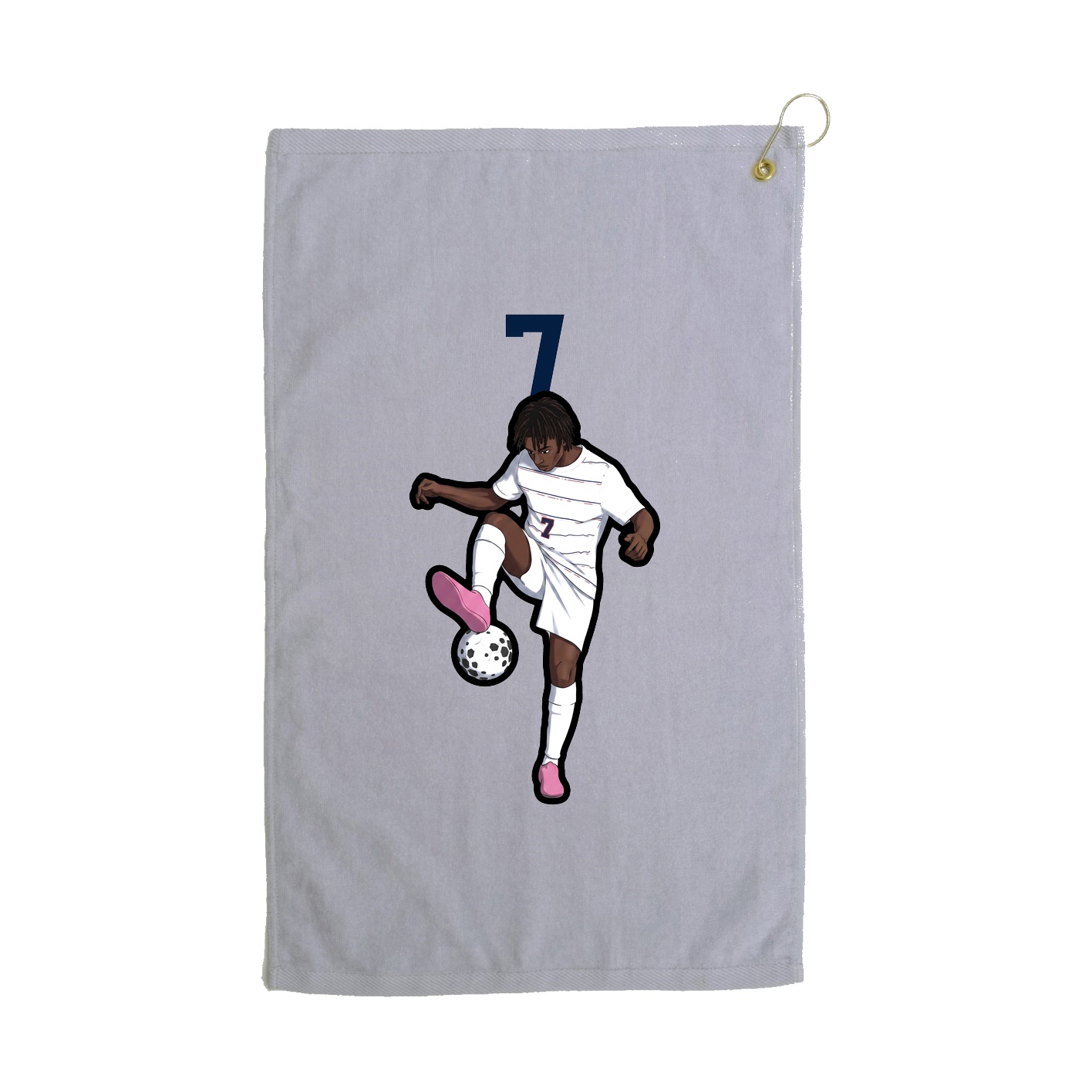 Golf Towel — Number Top in Grey