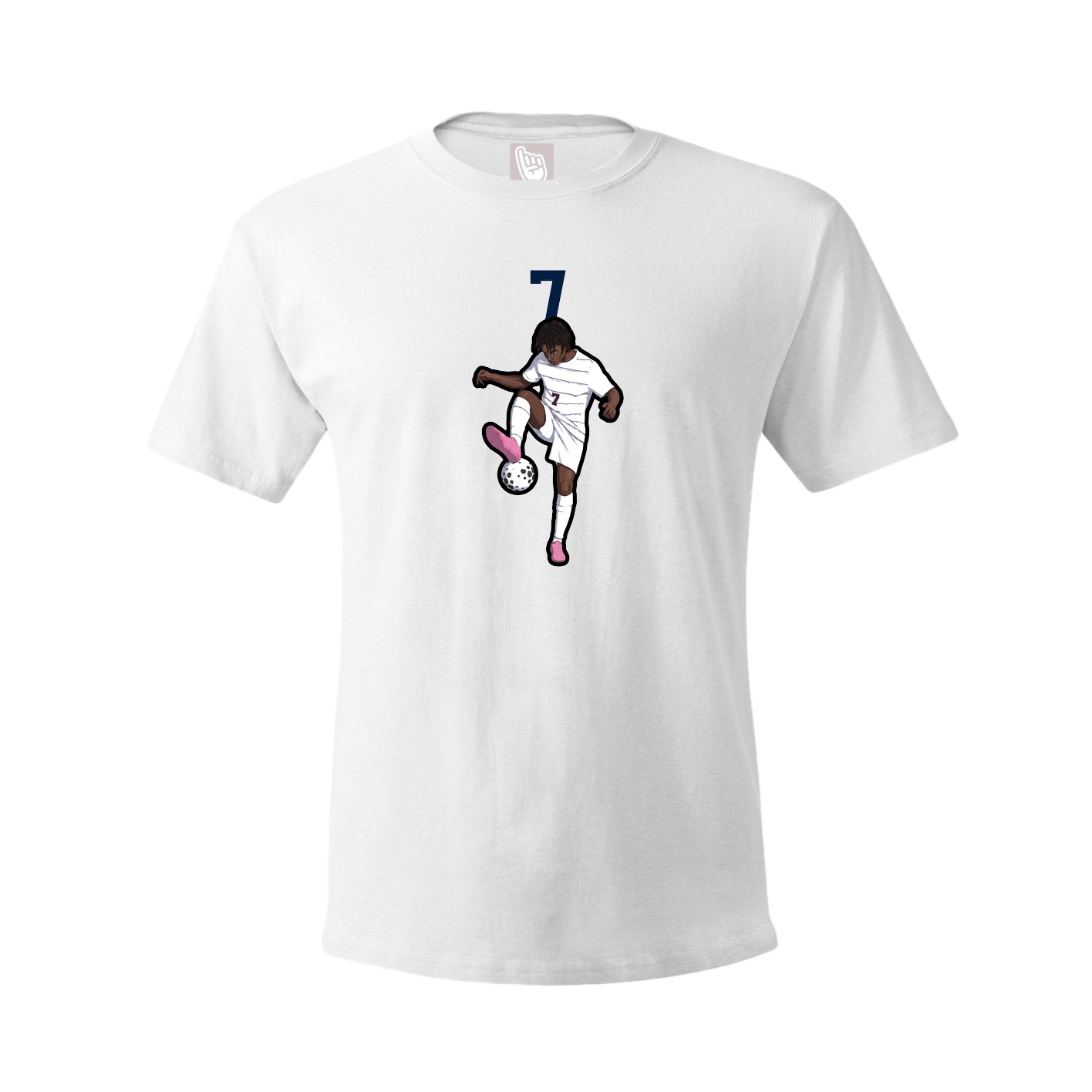 Youth Tee — Number Top in White