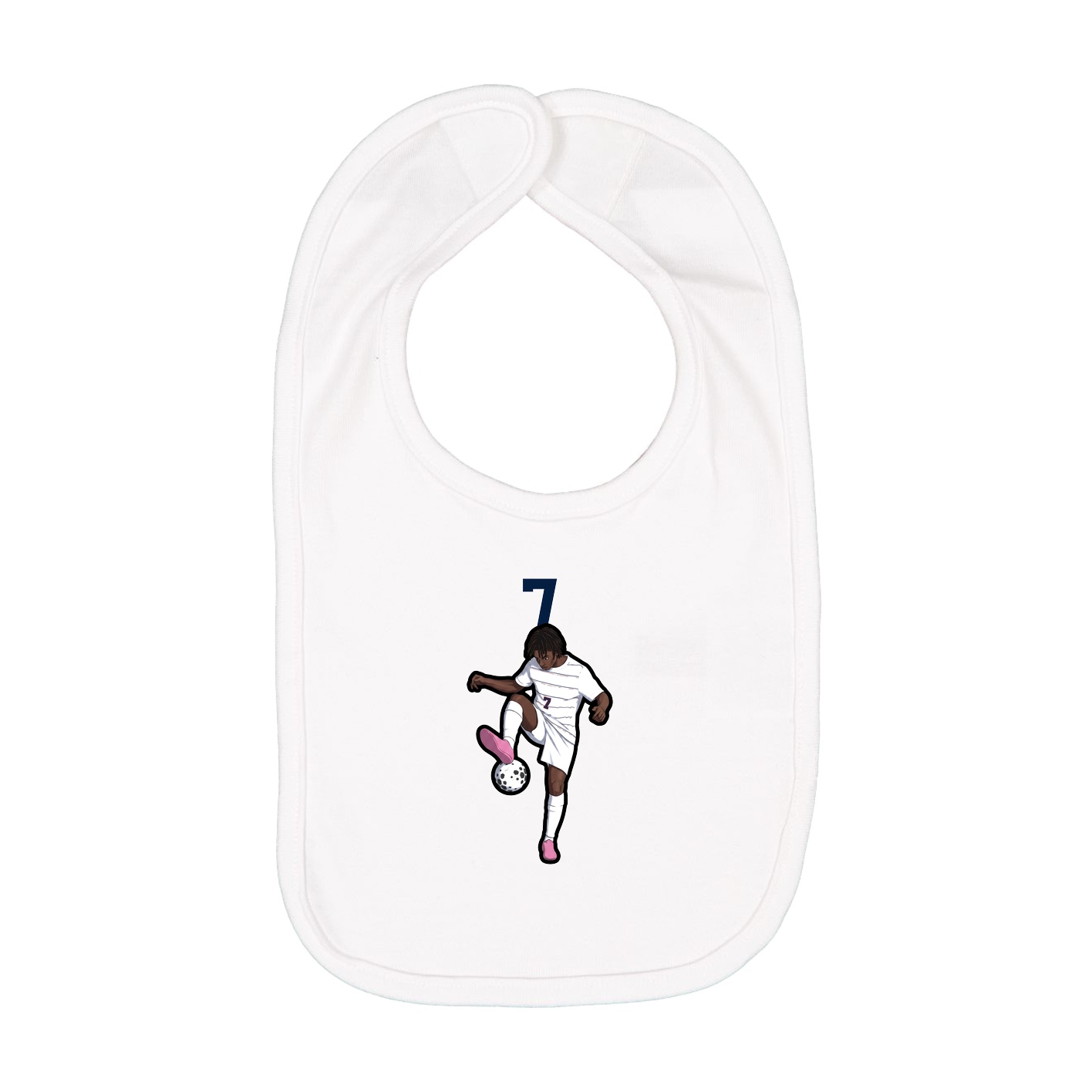 Infant Bib — Number Top in White