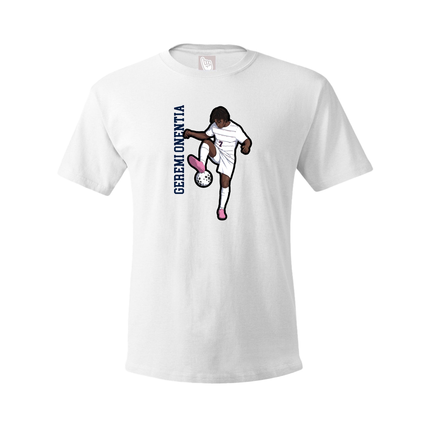 Tee — Name Vertical in White