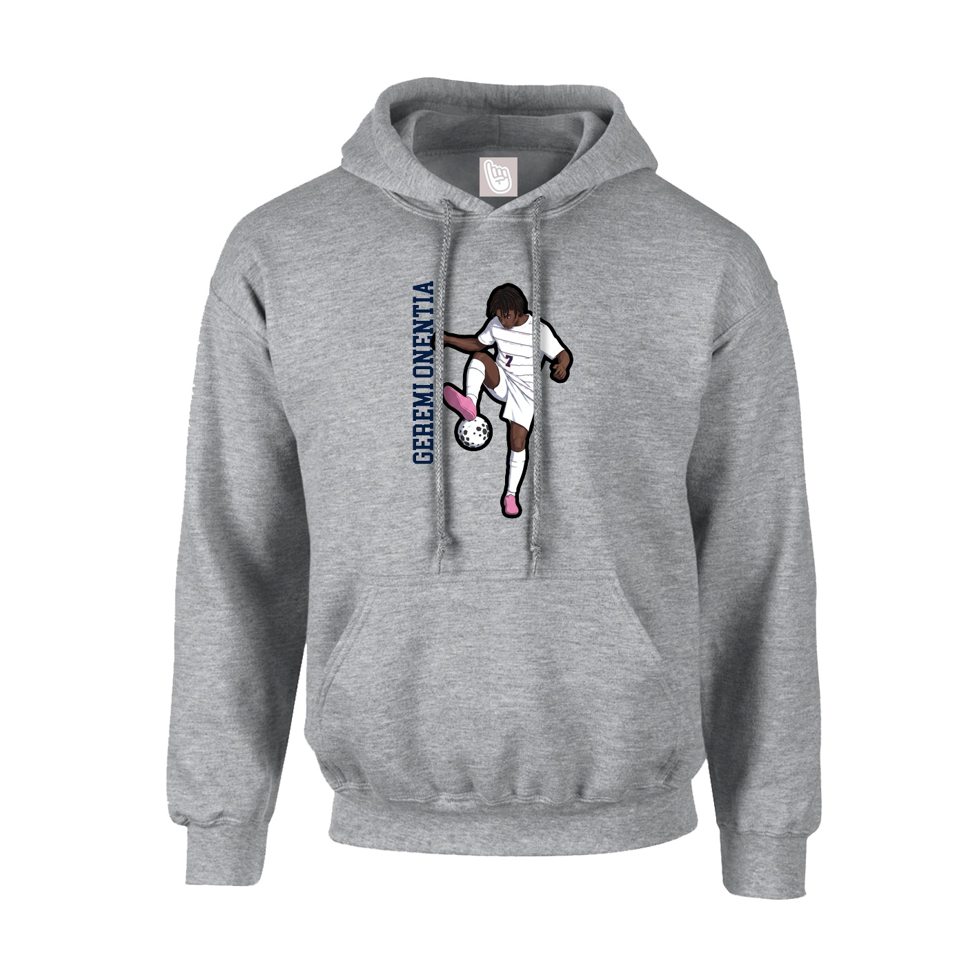 Youth Hoodie — Name Vertical in Grey