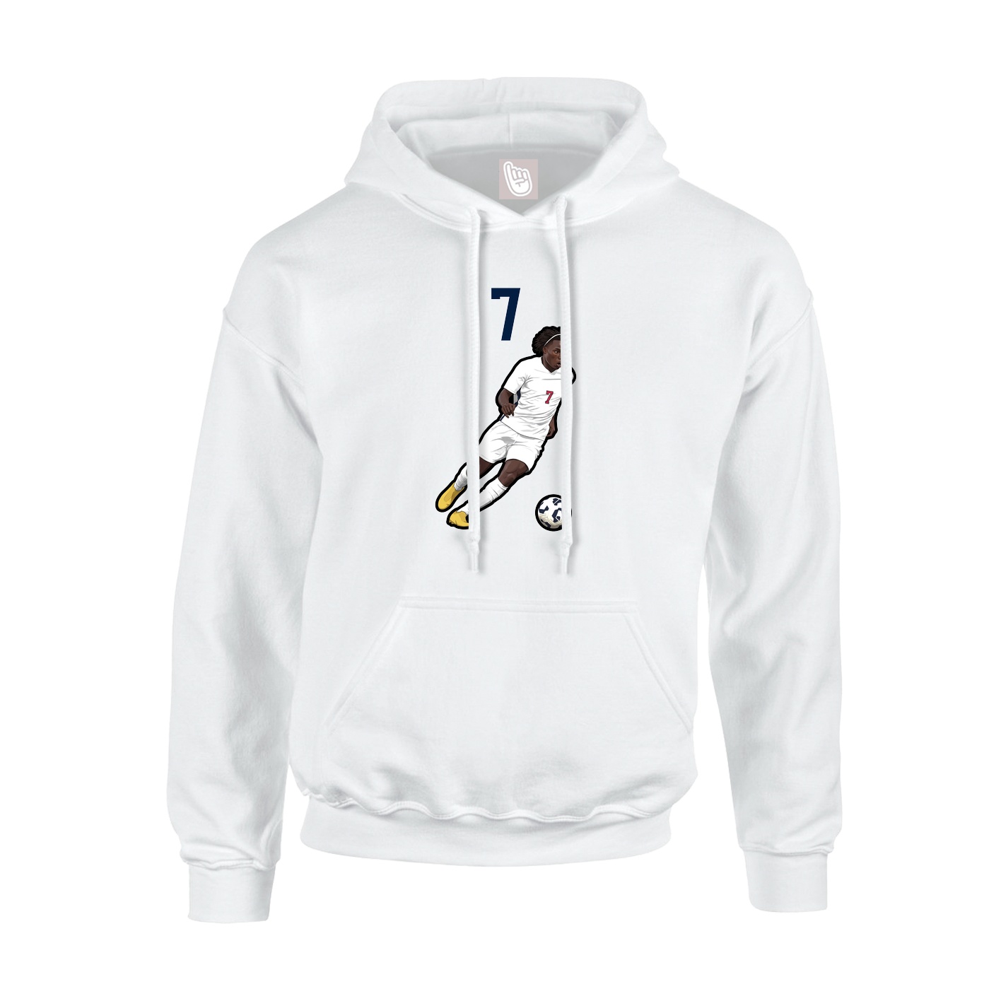 Youth Hoodie — Number Top in White