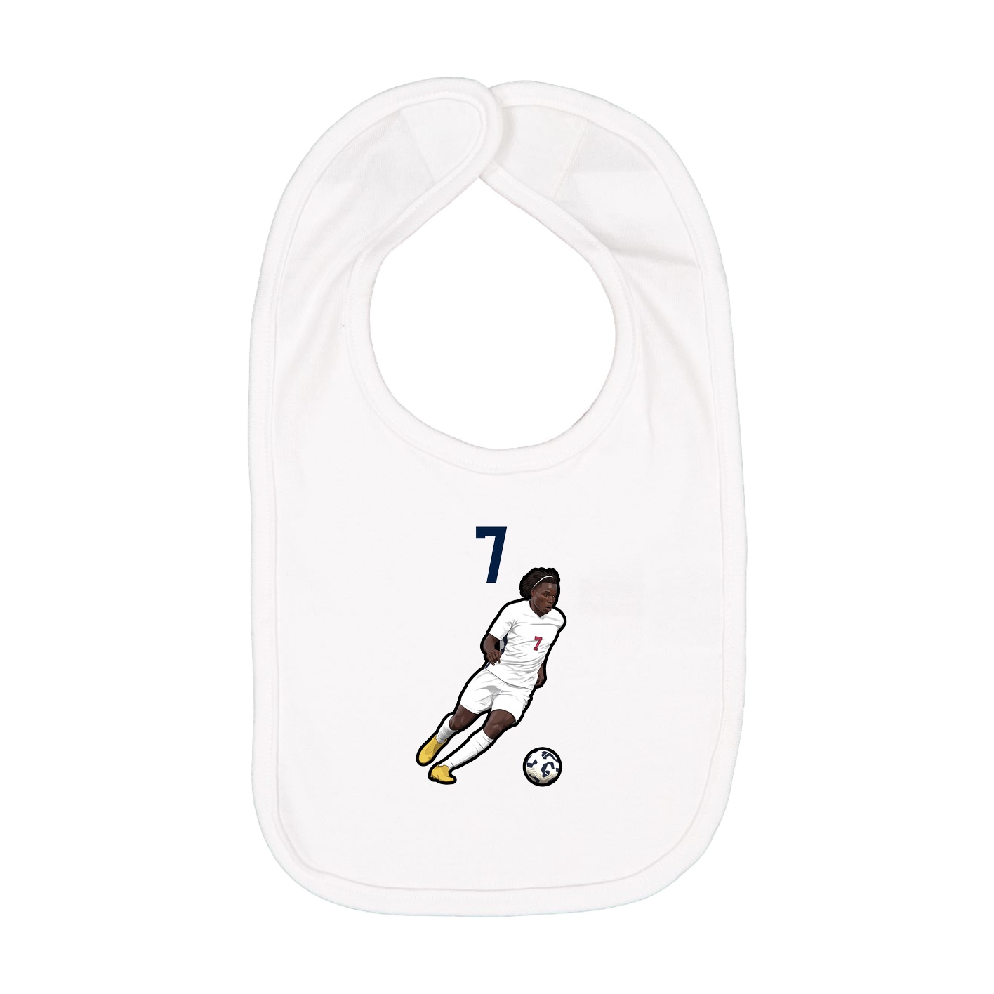 Infant Bib — Number Top in White