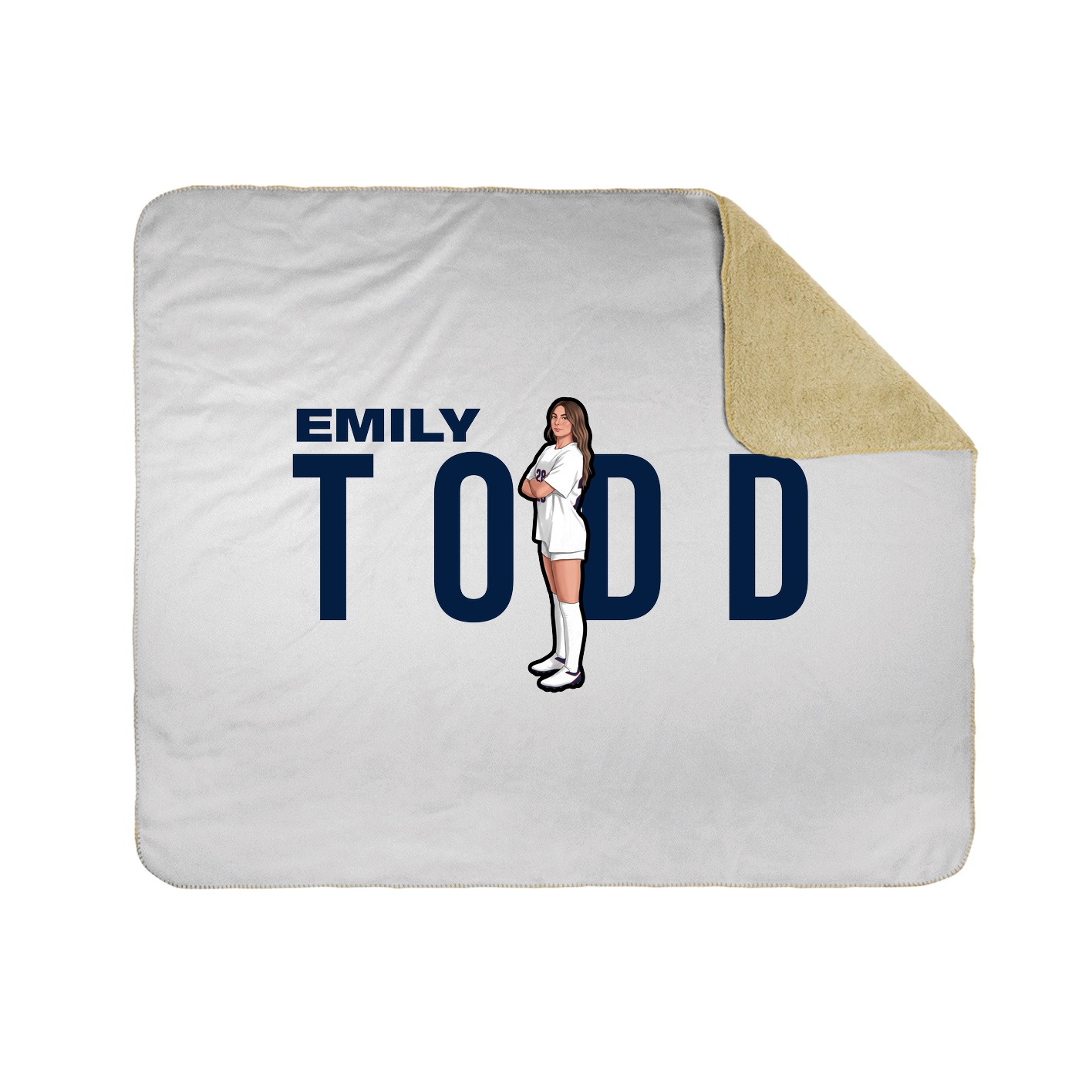 Throw Blanket — Player Name in White