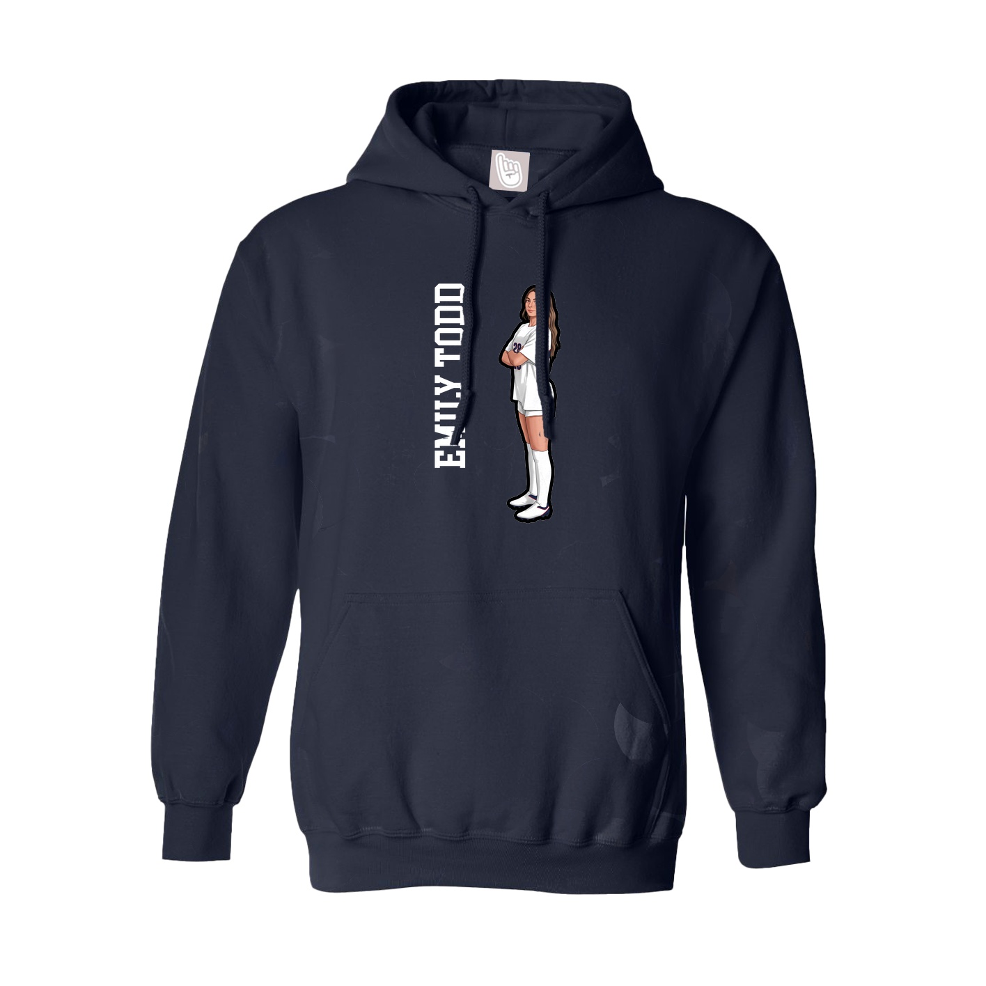 Youth Hoodie — Name Vertical in Navy