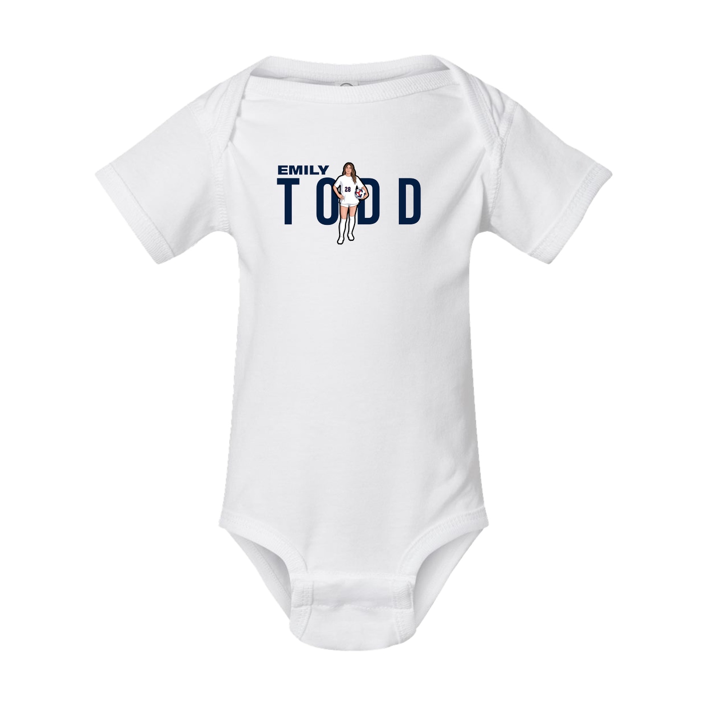 Baby Onesie — Player Name in White