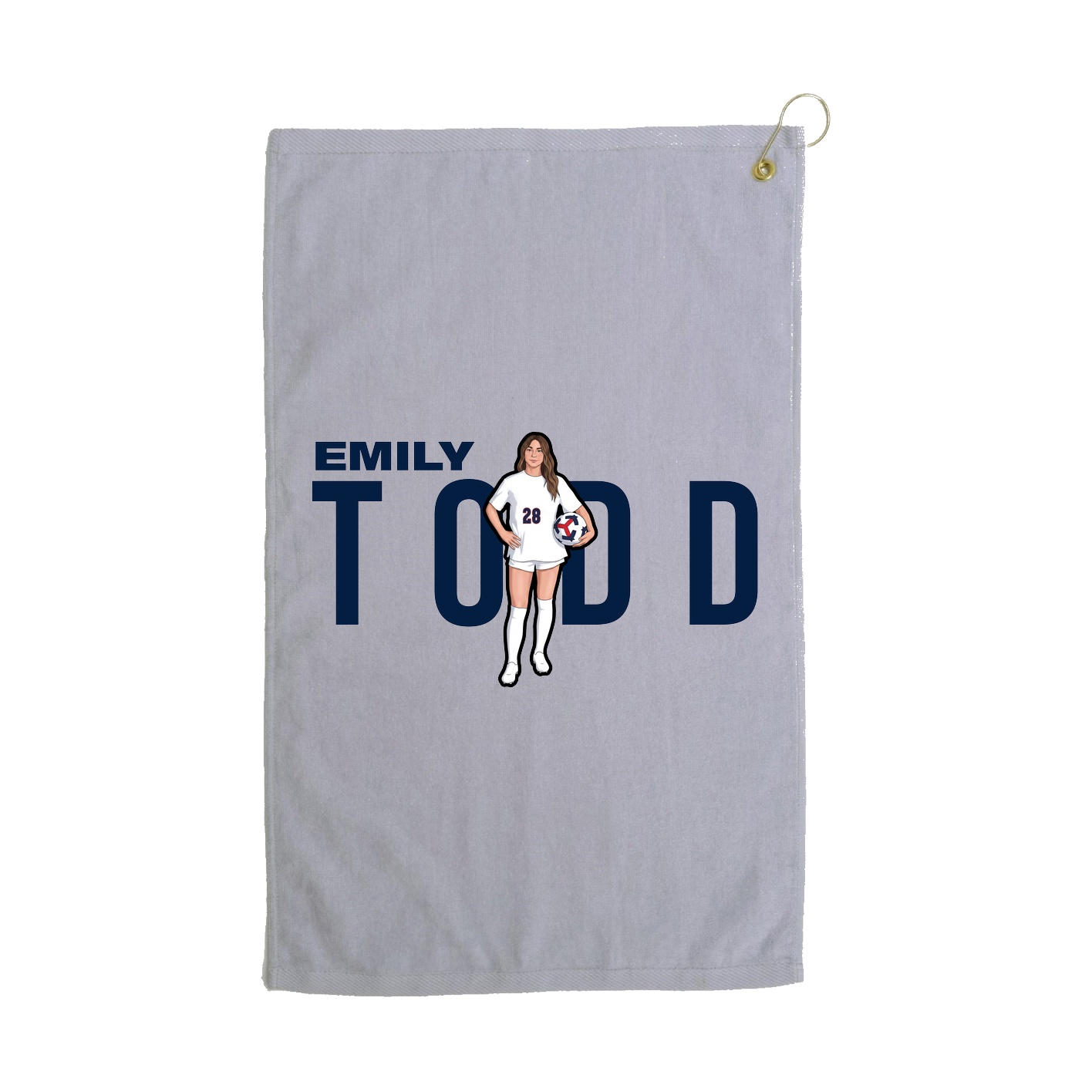 Golf Towel — Player Name in Grey