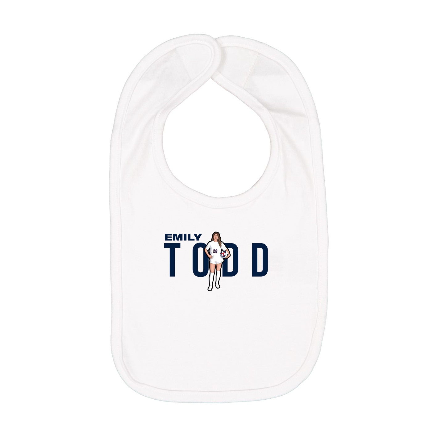 Infant Bib — Player Name in White