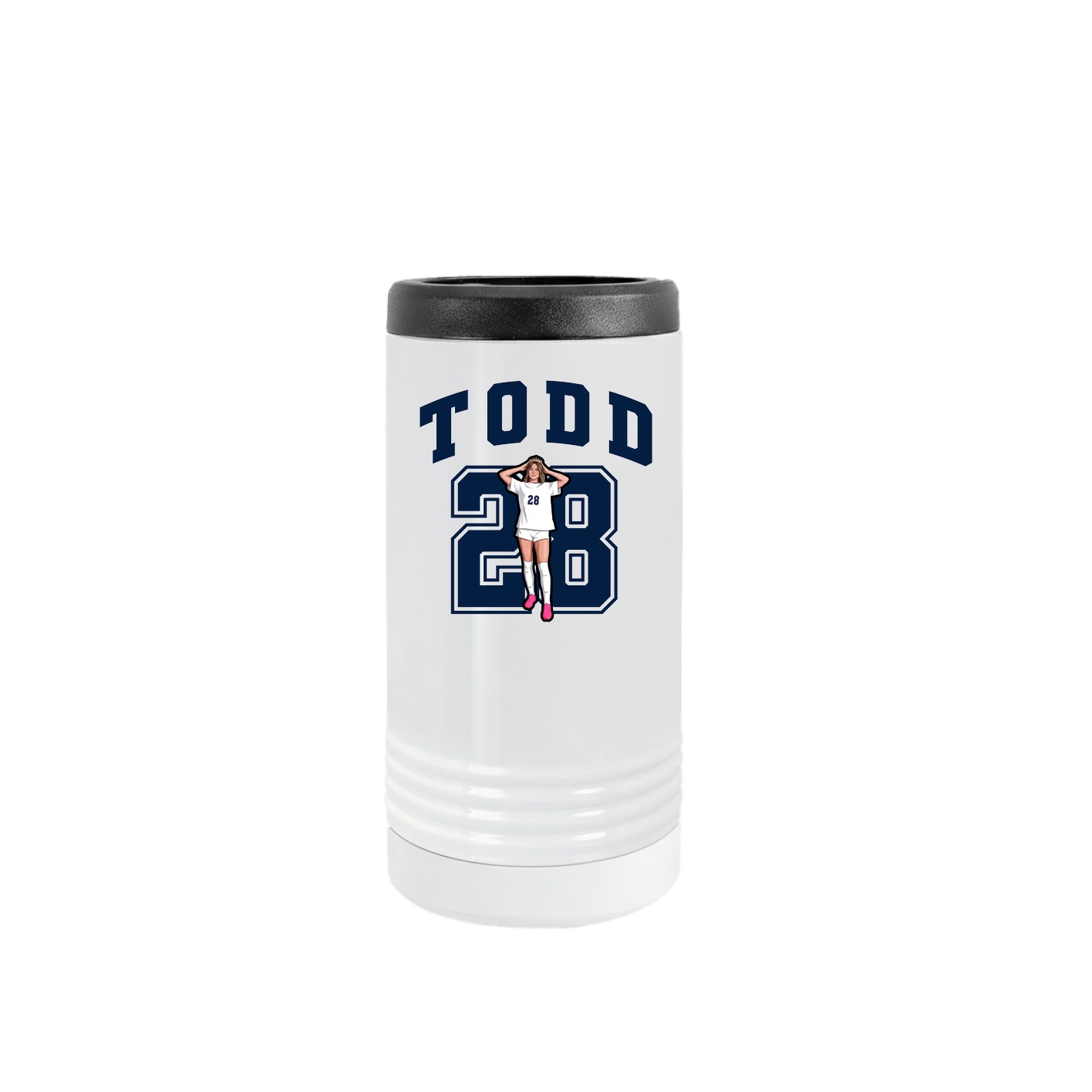 Slim Beverage Holder — Number in White