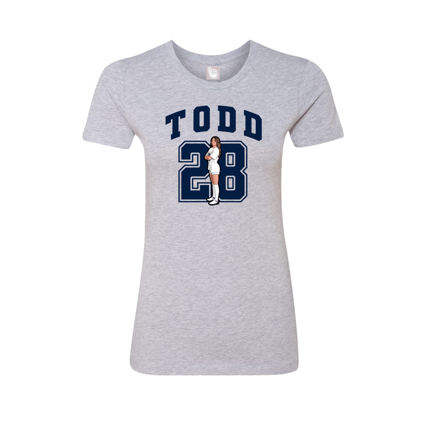 Fitted Women's Tee — Number in Grey