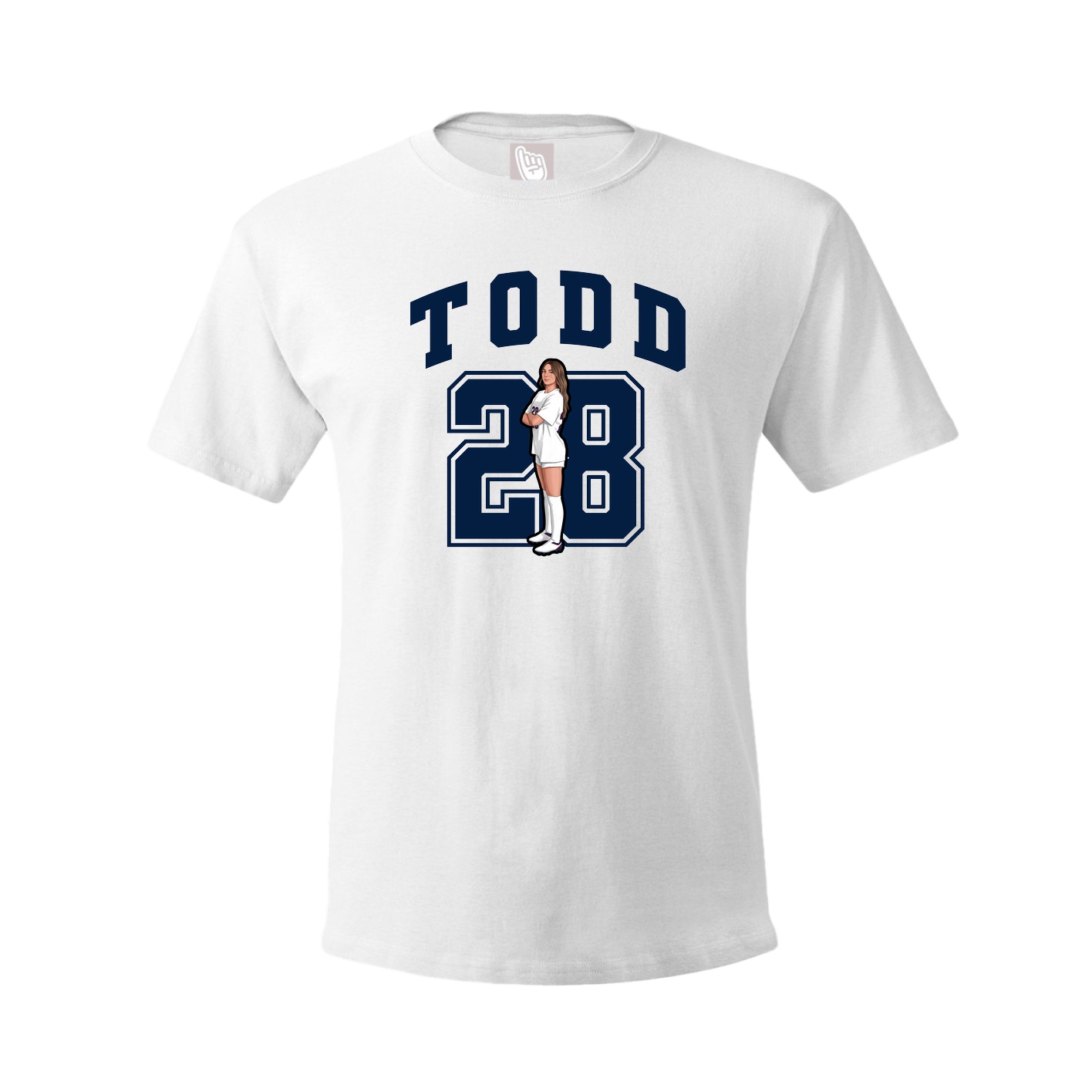 Youth Tee — Number in White