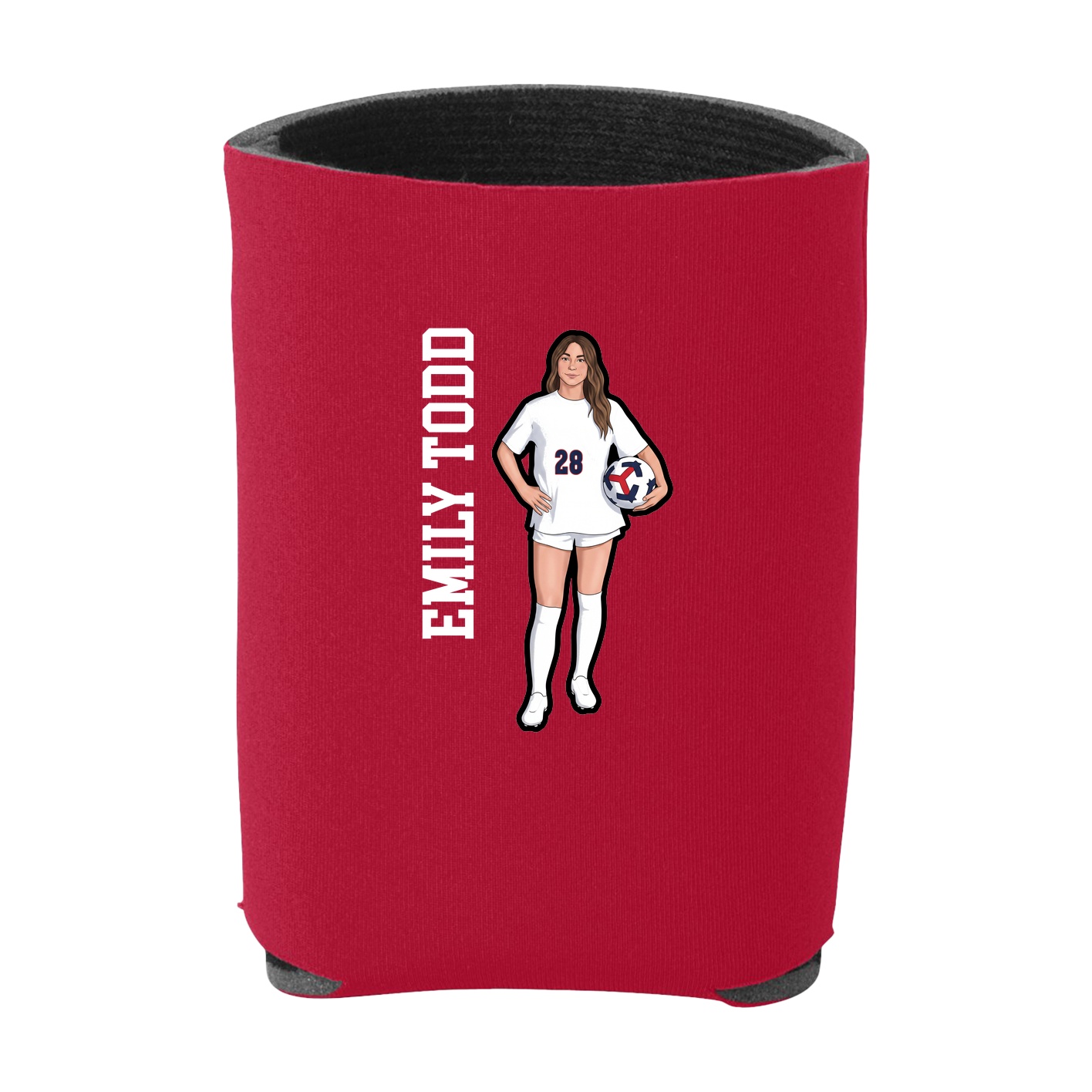 Can Holder — Name Vertical in Red