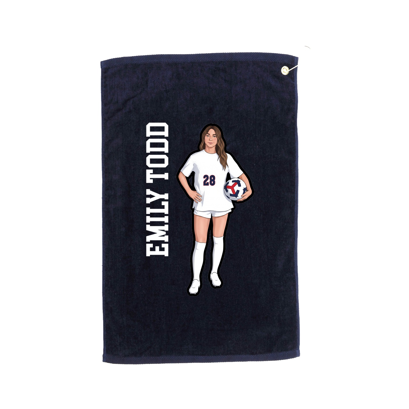 Golf Towel — Name Vertical in Navy