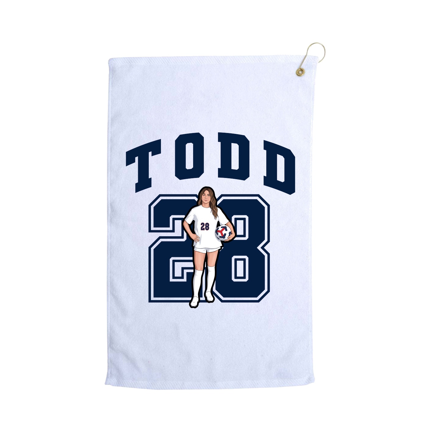 Golf Towel — Number in White