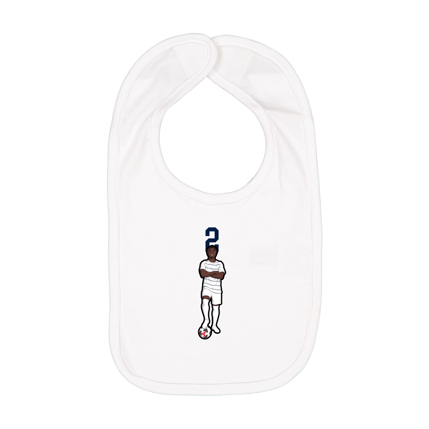 Infant Bib — Number Top in White