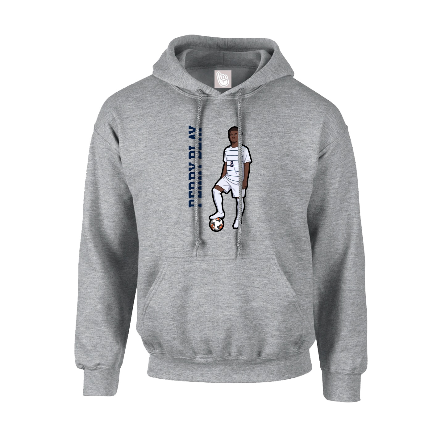 Youth Hoodie — Name Vertical in Grey