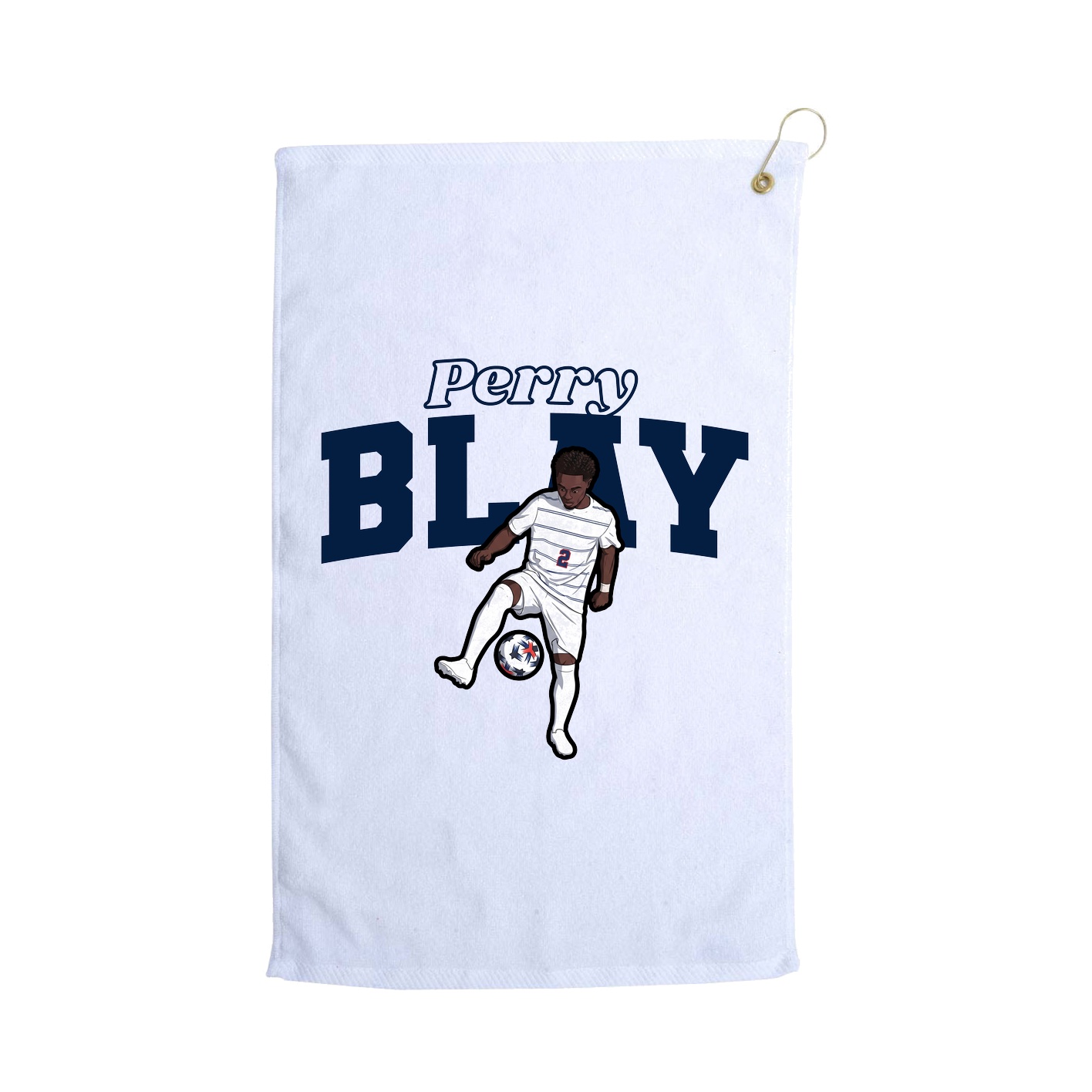 Golf Towel — Name Arch in White