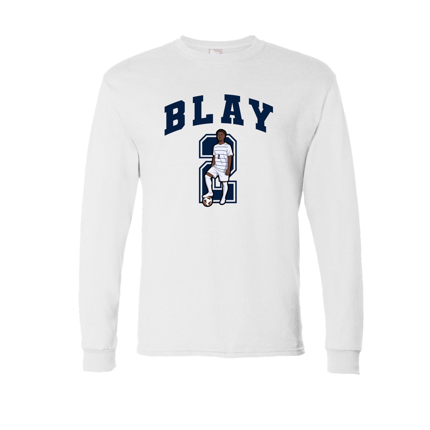 Long Sleeve Tee — Number in White