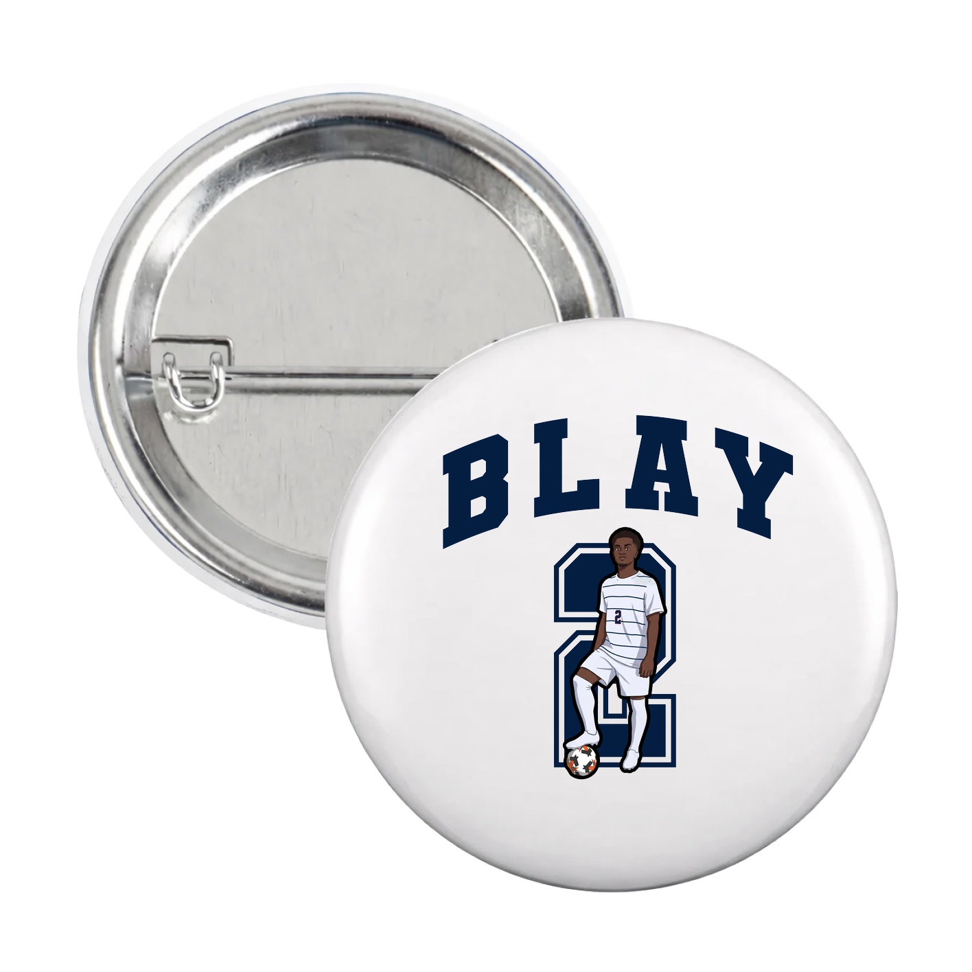 Game Day Button — Number in White