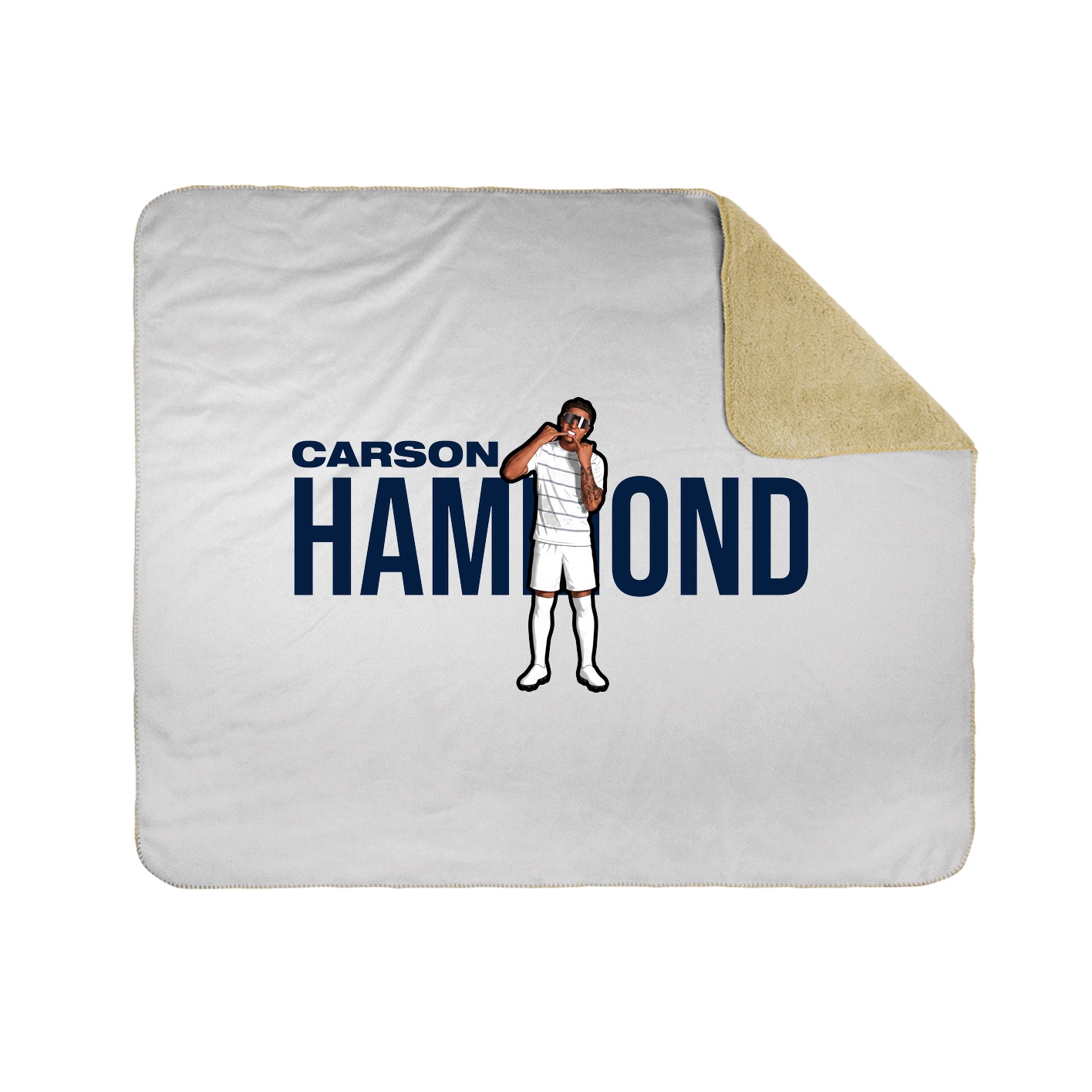 Throw Blanket — Player Name in White
