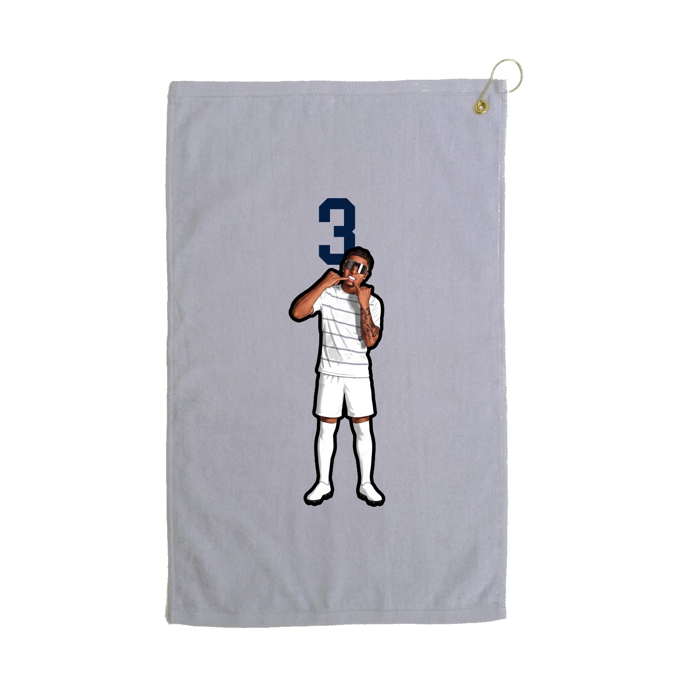 Golf Towel — Number Top in Grey