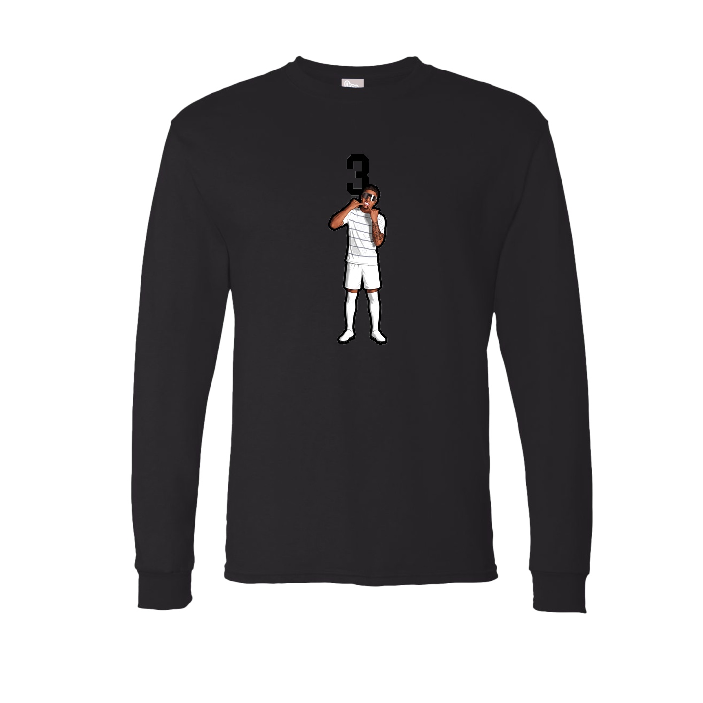 Long Sleeve Tee — Number Top in Black