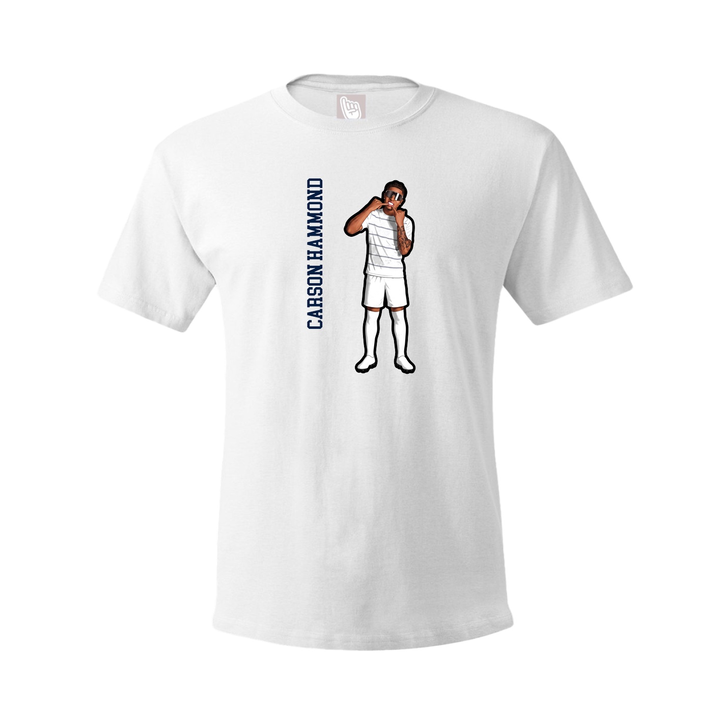 Youth Tee — Name Vertical in White