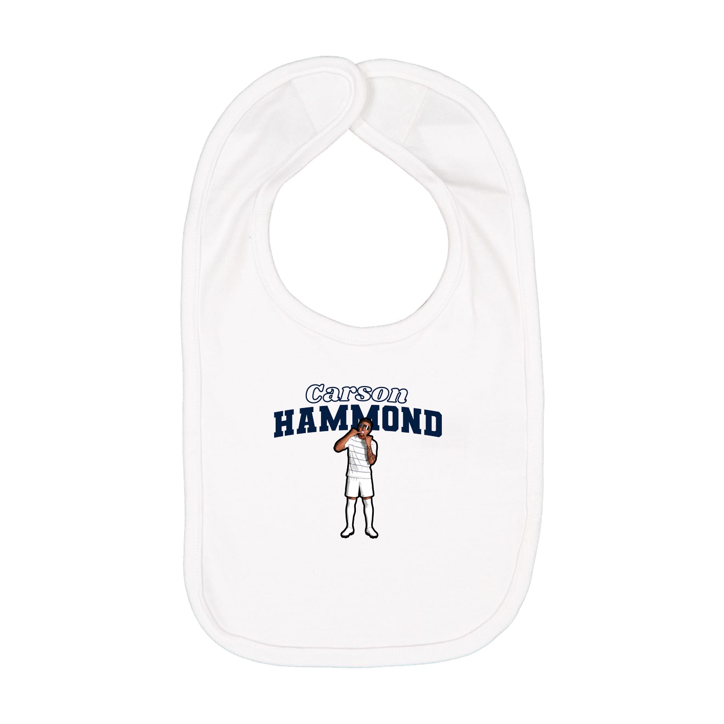 Infant Bib — Name Arch in White