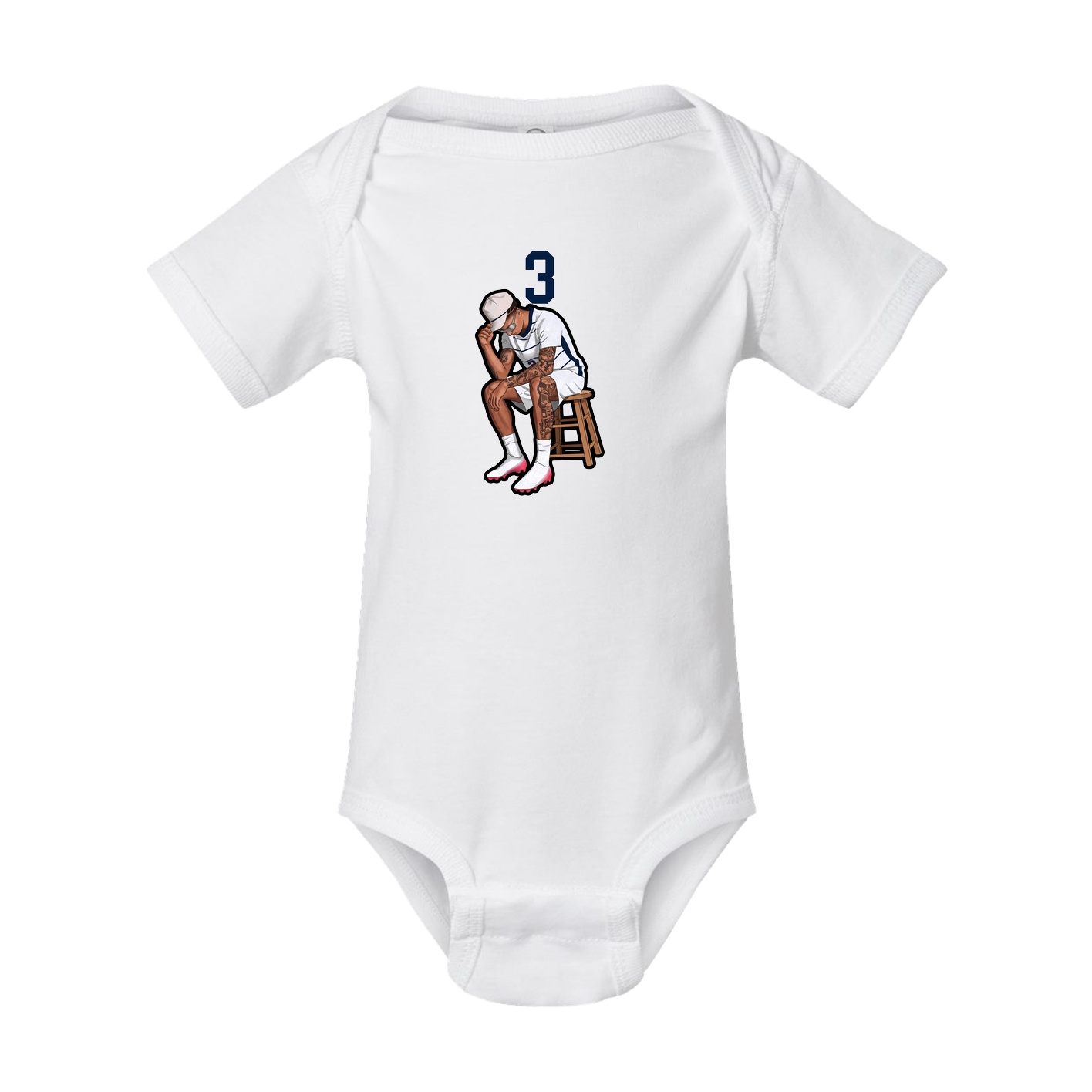 Baby Onesie — Number Top in White
