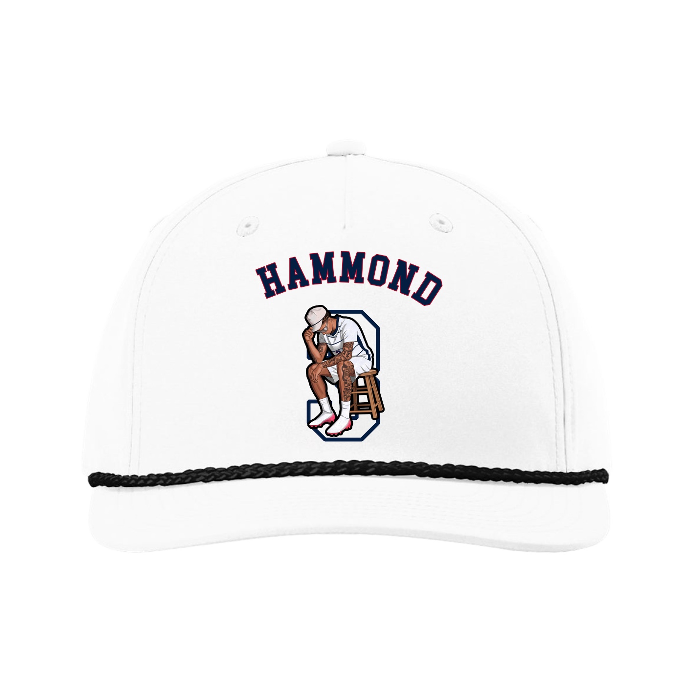 Five-Panel Classic Rope Cap — Shirsey Arch in White