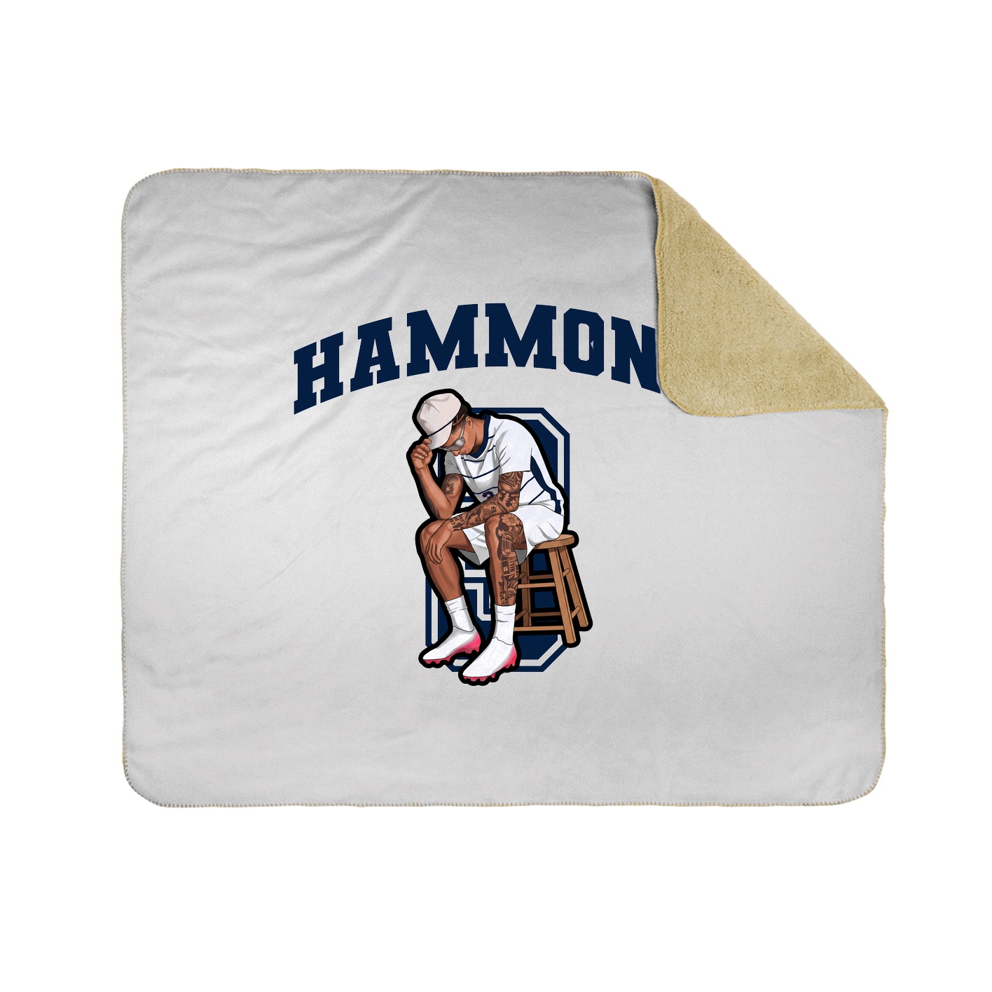 Throw Blanket — Number in White