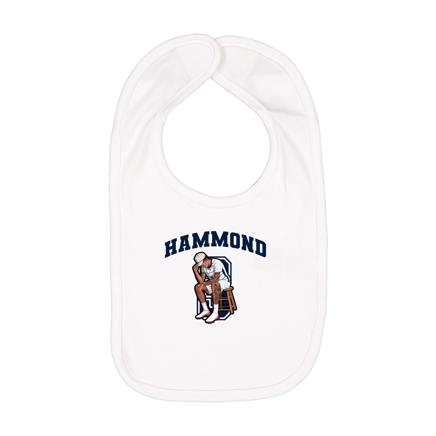 Infant Bib — Number in White