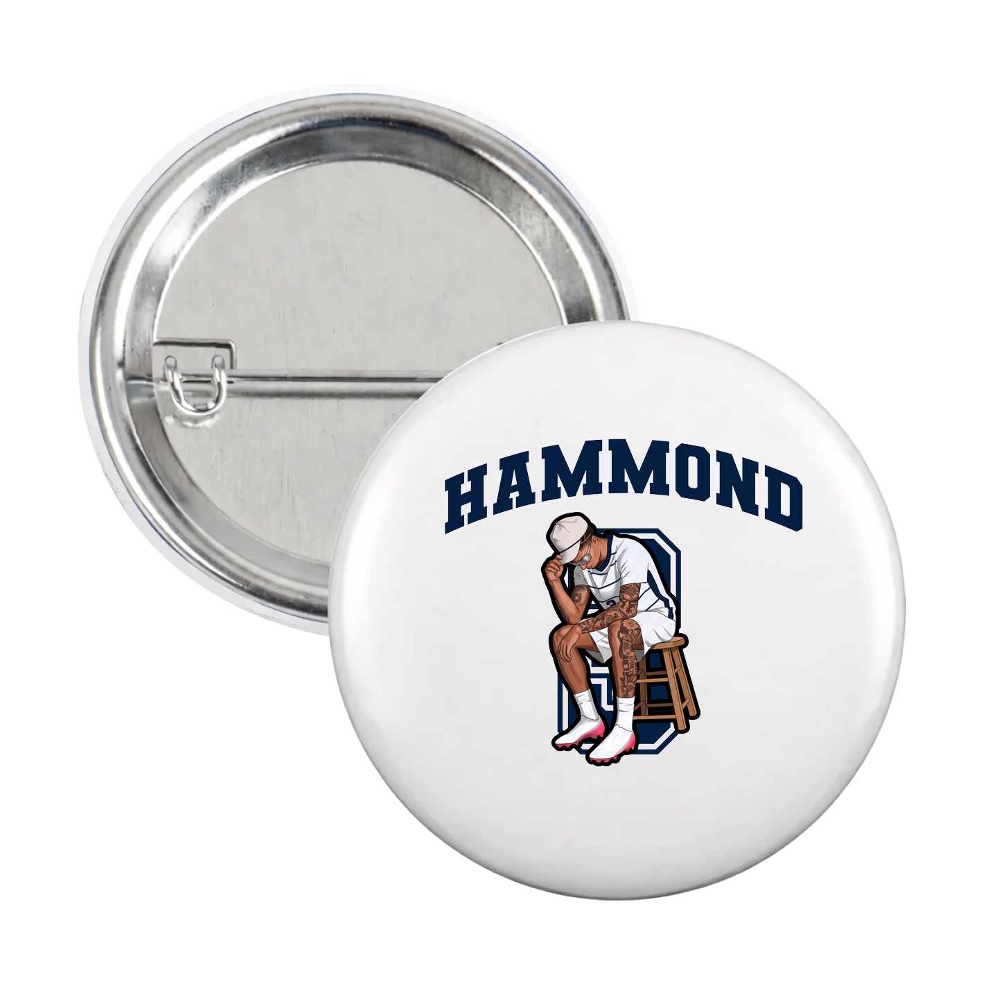 Game Day Button — Number in White