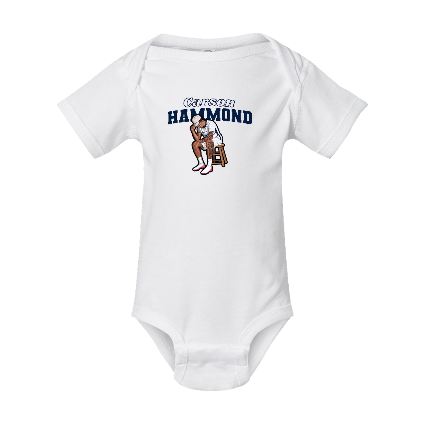 Baby Onesie — Name Arch in White