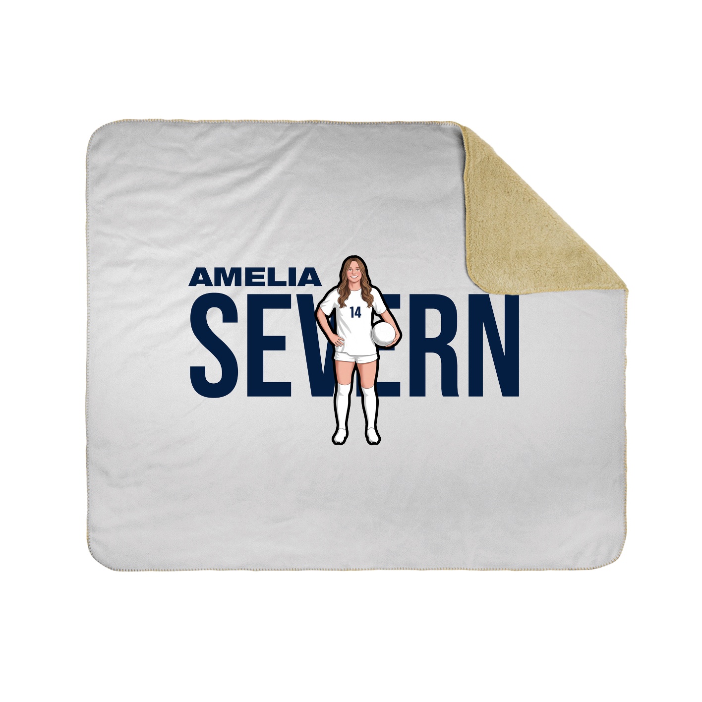 Throw Blanket — Player Name in White