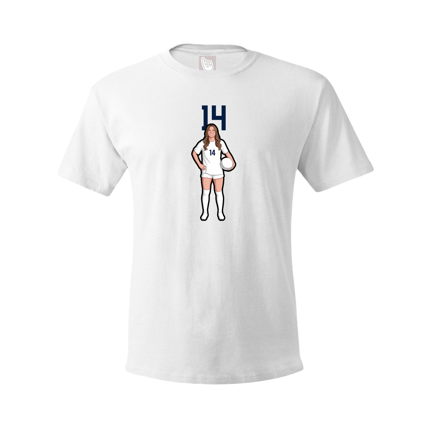 Youth Tee — Number Top in White