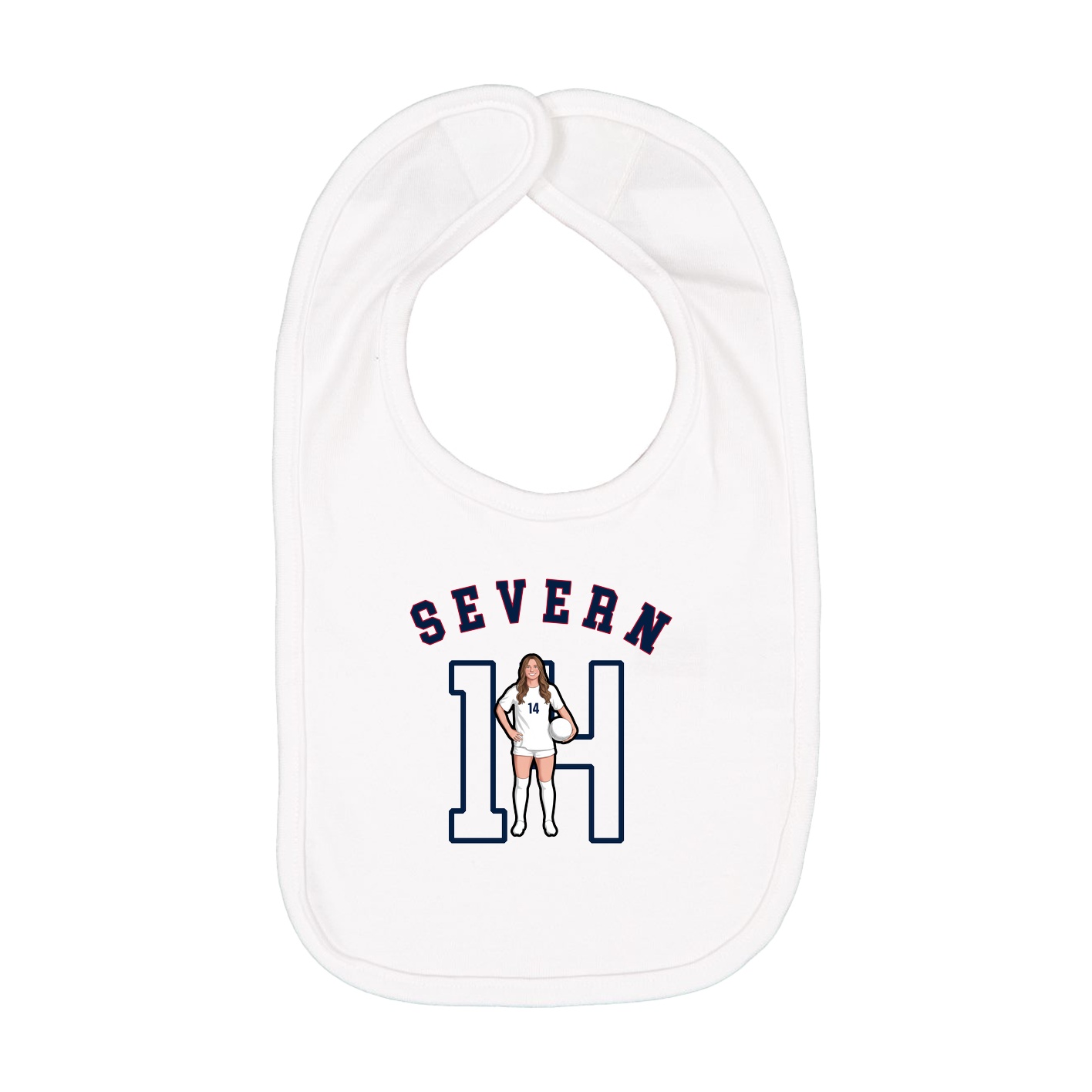 Infant Bib — Shirsey Arch in White