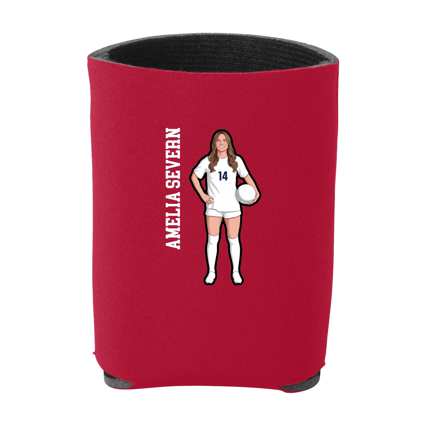 Can Holder — Name Vertical in Red