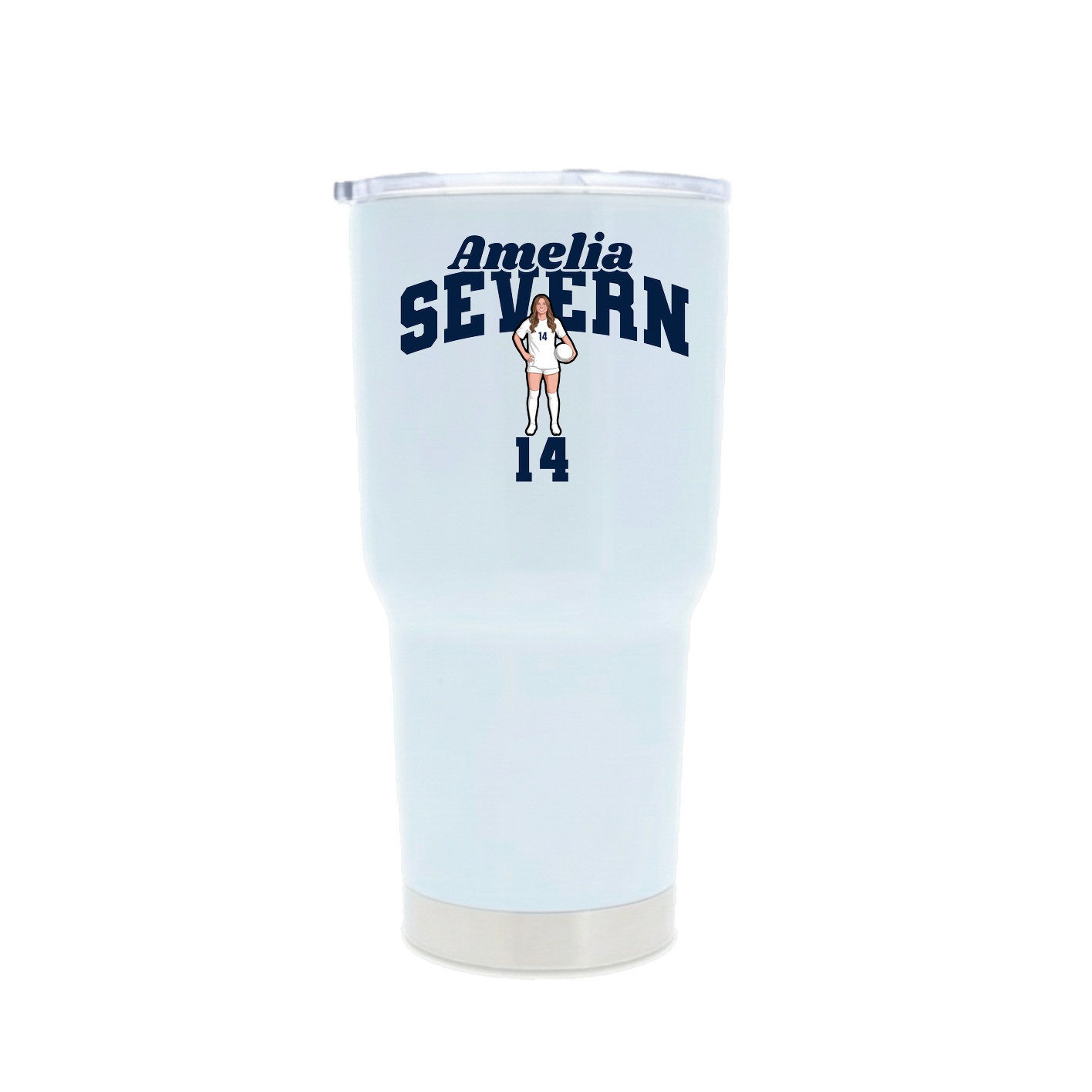 30oz Stainless Steel Tumbler — Signature Arch in White