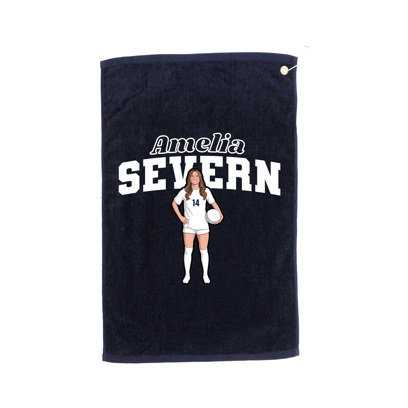 Golf Towel — Name Arch in Navy