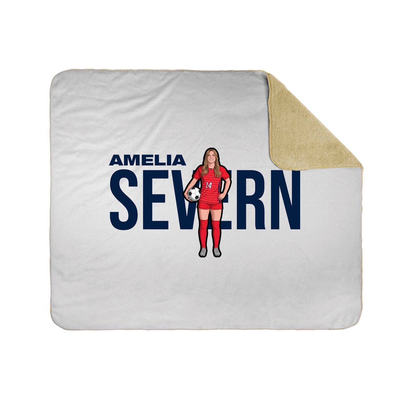 Throw Blanket — Player Name in White