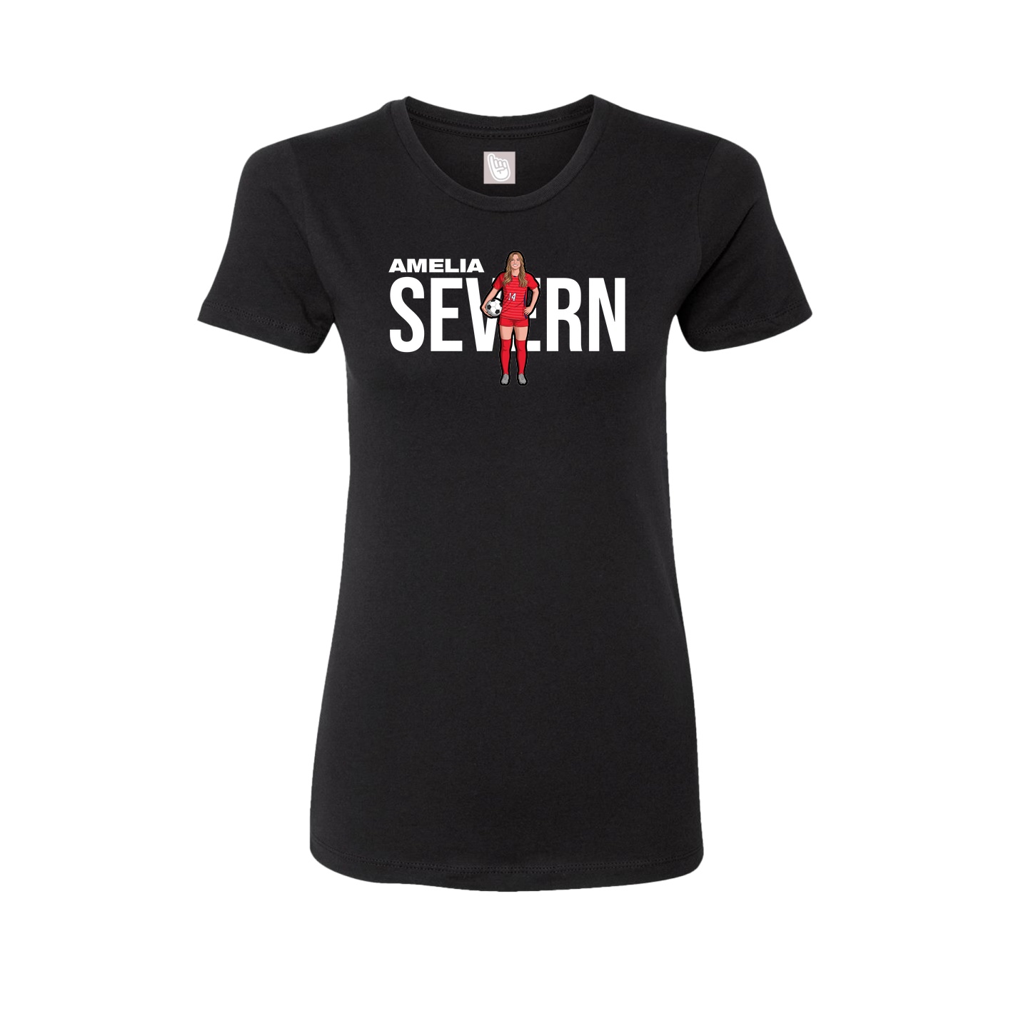 Fitted Women's Tee — Player Name in Black