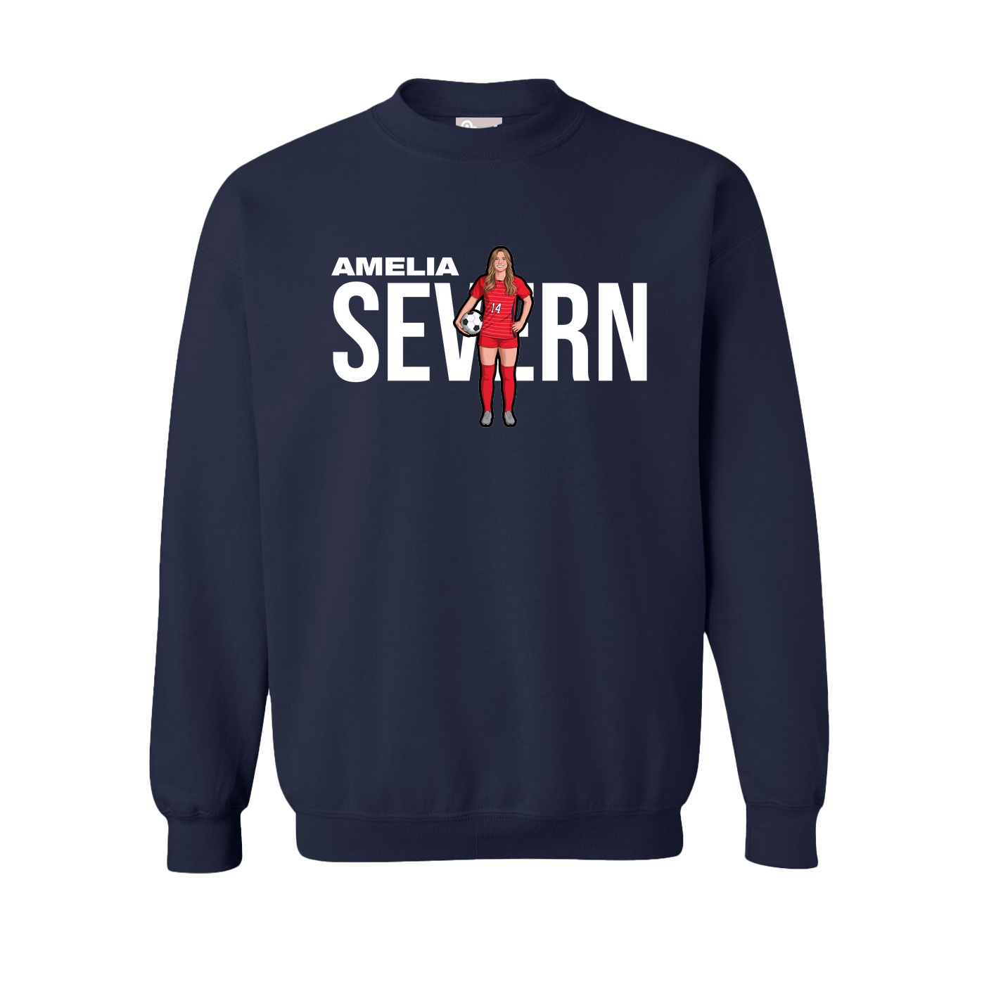 Fleece Crew — Player Name in Navy