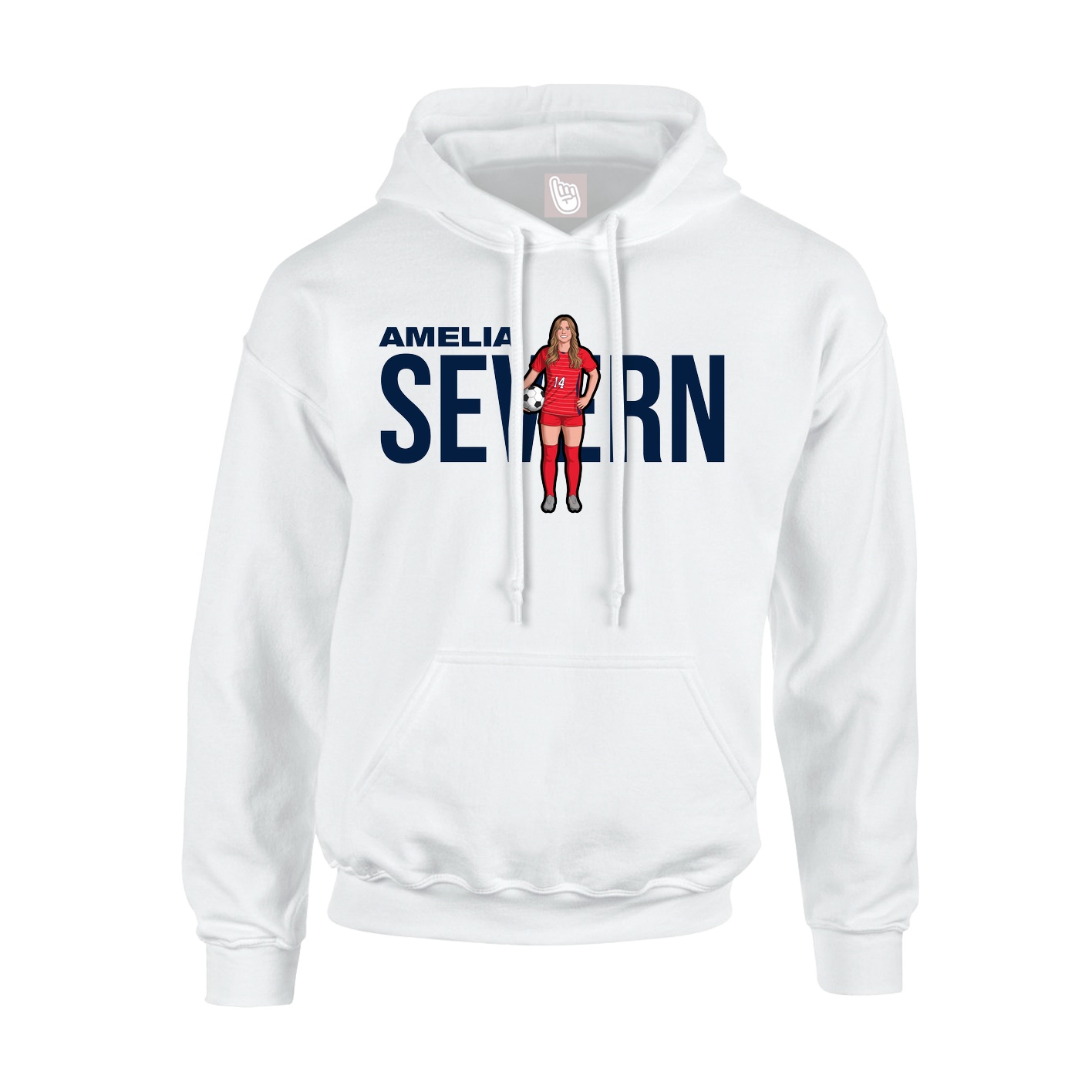 Youth Hoodie — Player Name in White