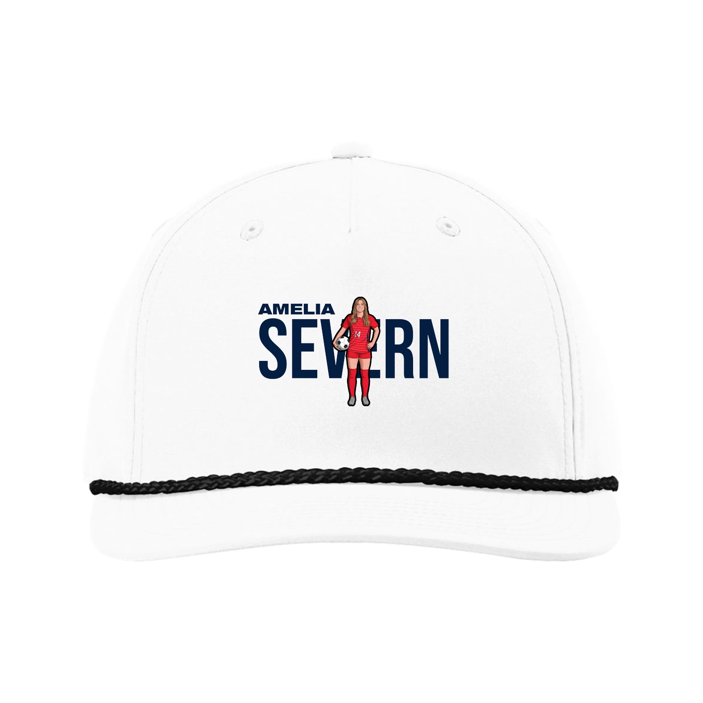 Five-Panel Classic Rope Cap — Player Name in White