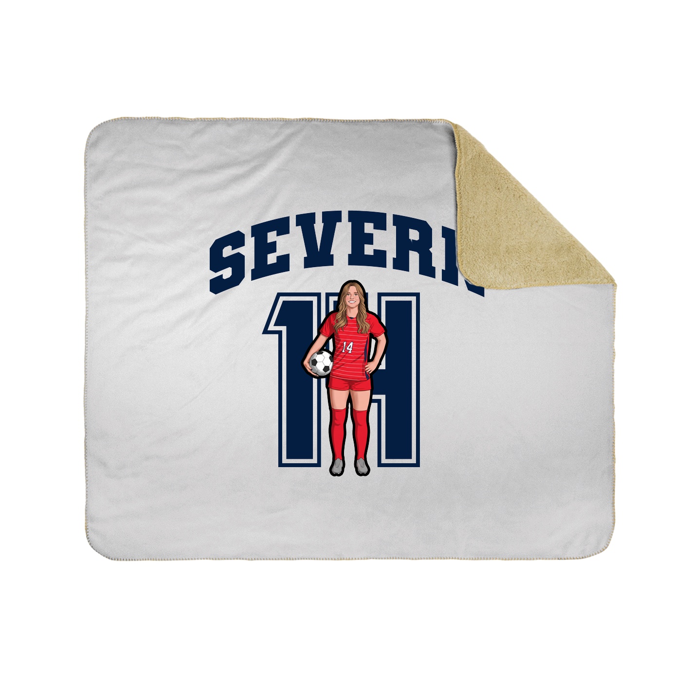 Throw Blanket — Number in White