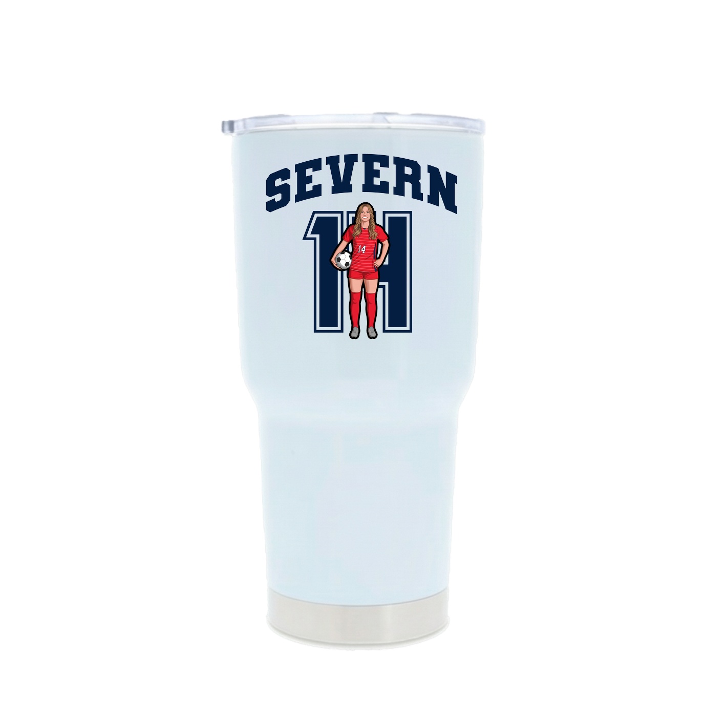 30oz Stainless Steel Tumbler — Number in White