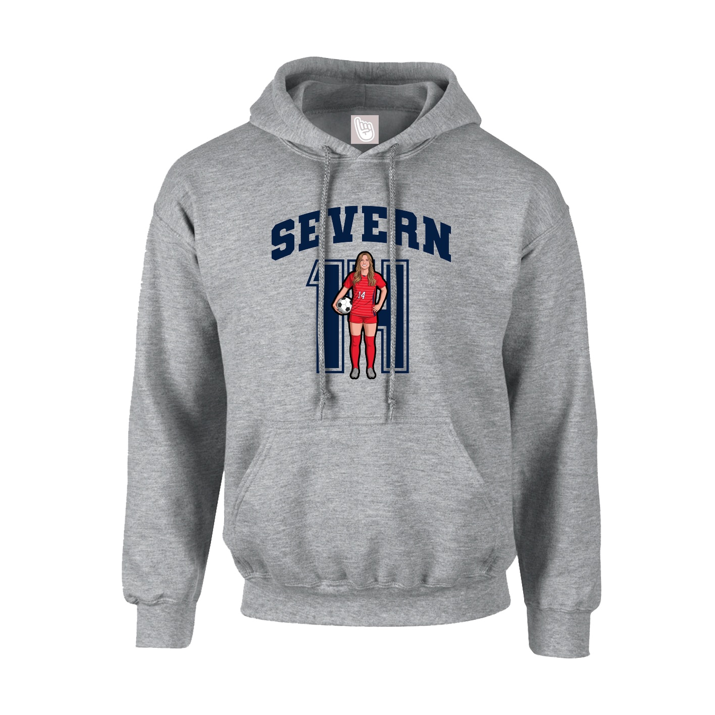 Hoodie — Number in Grey