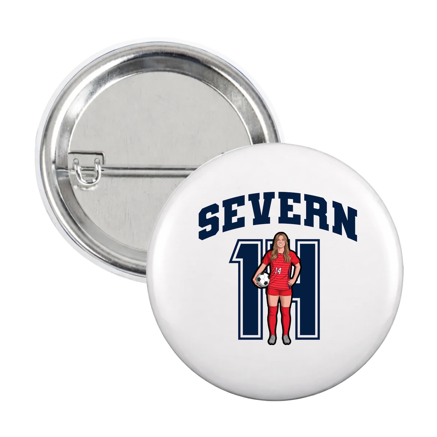 Game Day Button — Number in White